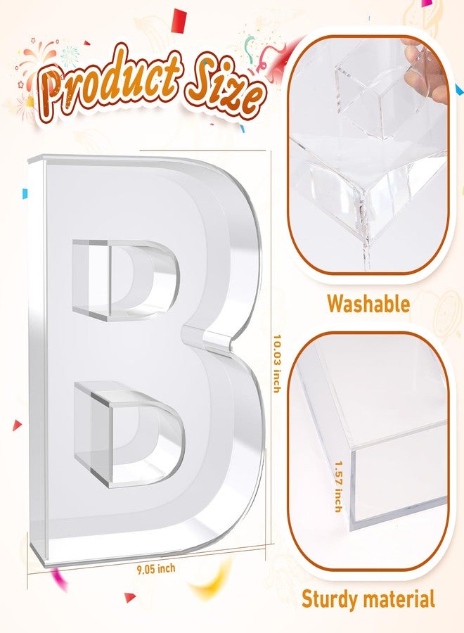 FACULX for FACULX 10'' Letter B Shape Charcuterie Acrylic Box, Reusable Fillable Box for Food, Letter B Shape for Birthday Anniversary Party Decorations, Reusable Letter Boxes - Image 5